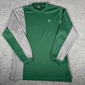Air Jordan Thermal Long Sleeve Shirt Grey Green Vintage Mens Y2K